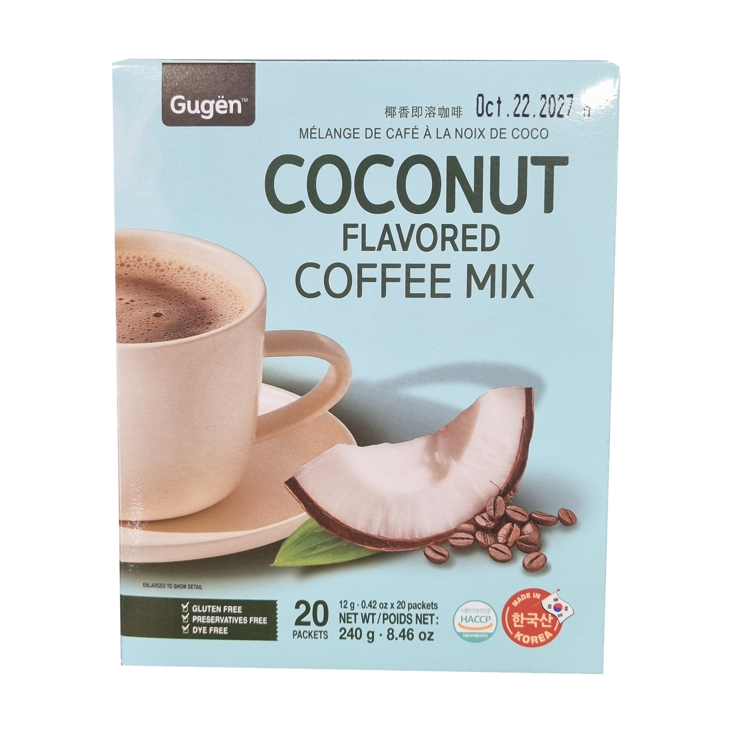 GUGEN Coconut Coffe Mix 코코넛 커피믹스 12g*20t
