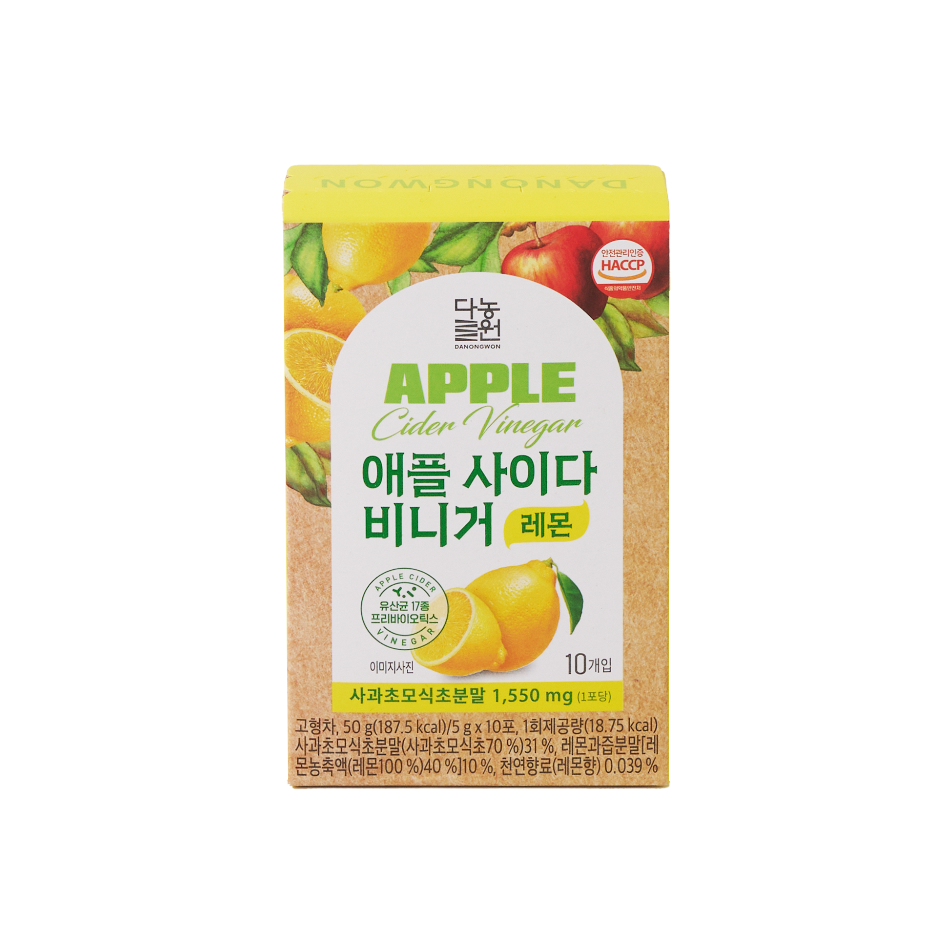 DANONGWON Apple cider vinegar lemon 애플 사이다 비니거 레몬 5g*10t