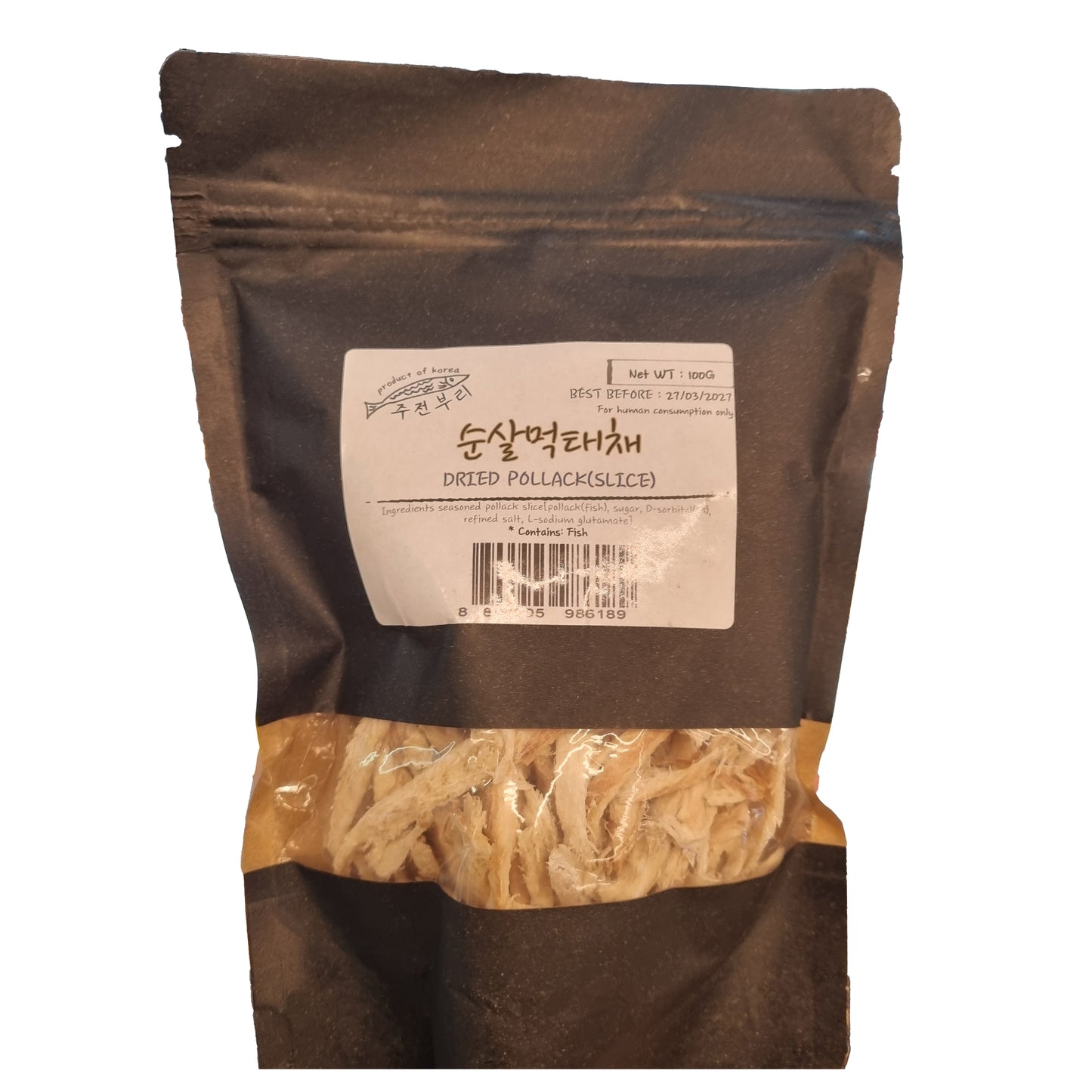 JUJEONBURI Dried pollack 순살 먹태채 냉장 100g