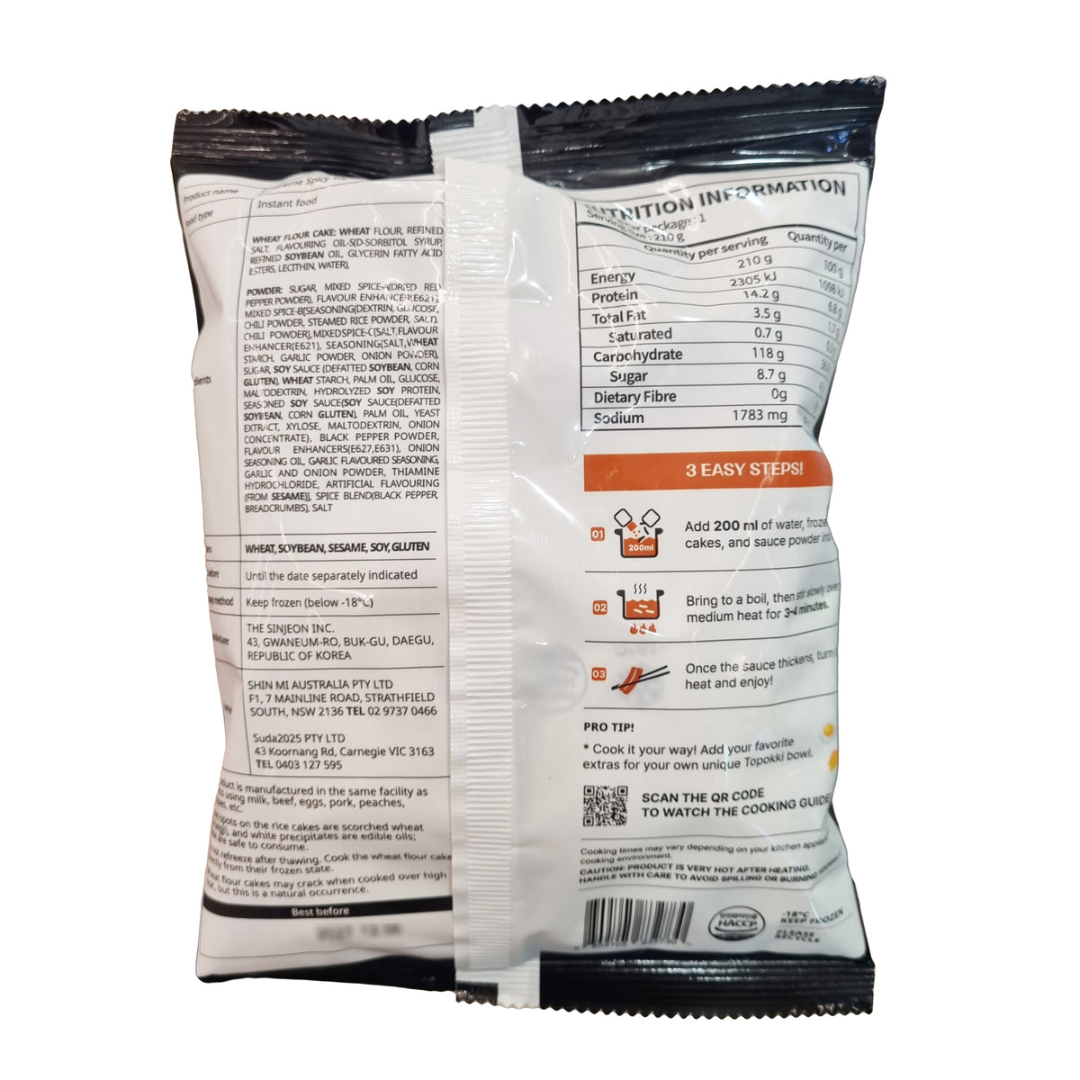 SINJEON Bts Tinytan Edition Topokki Spicy 신전떡볶이 BTS 매운맛 210g