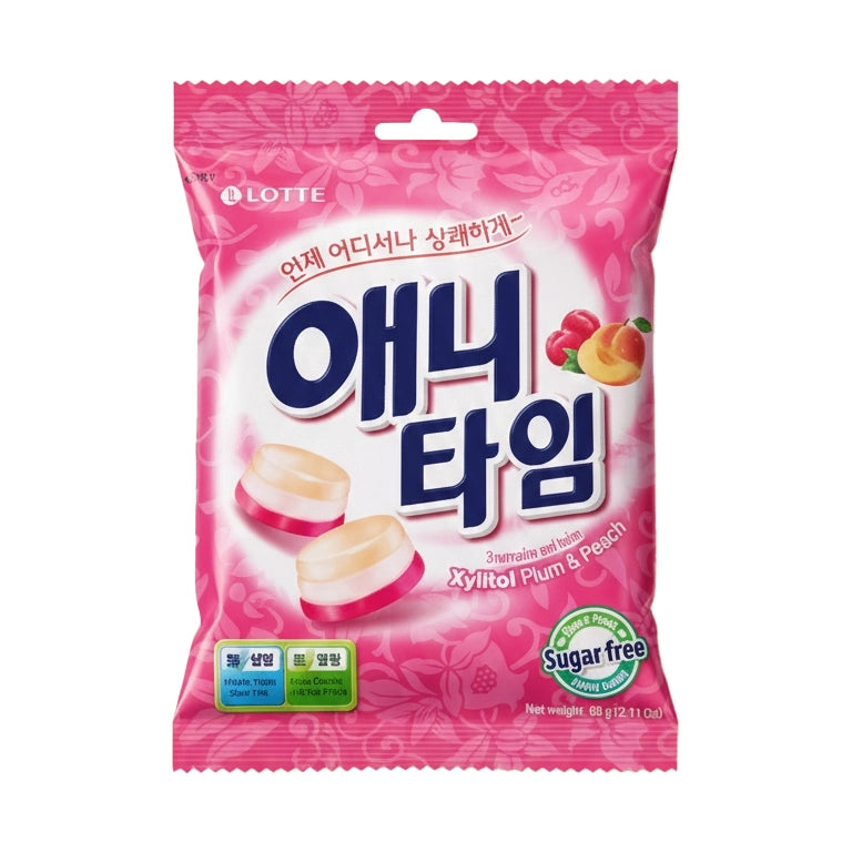 LOTTE Anytime plum & peach 애니타임 자두 & 복숭아 60g