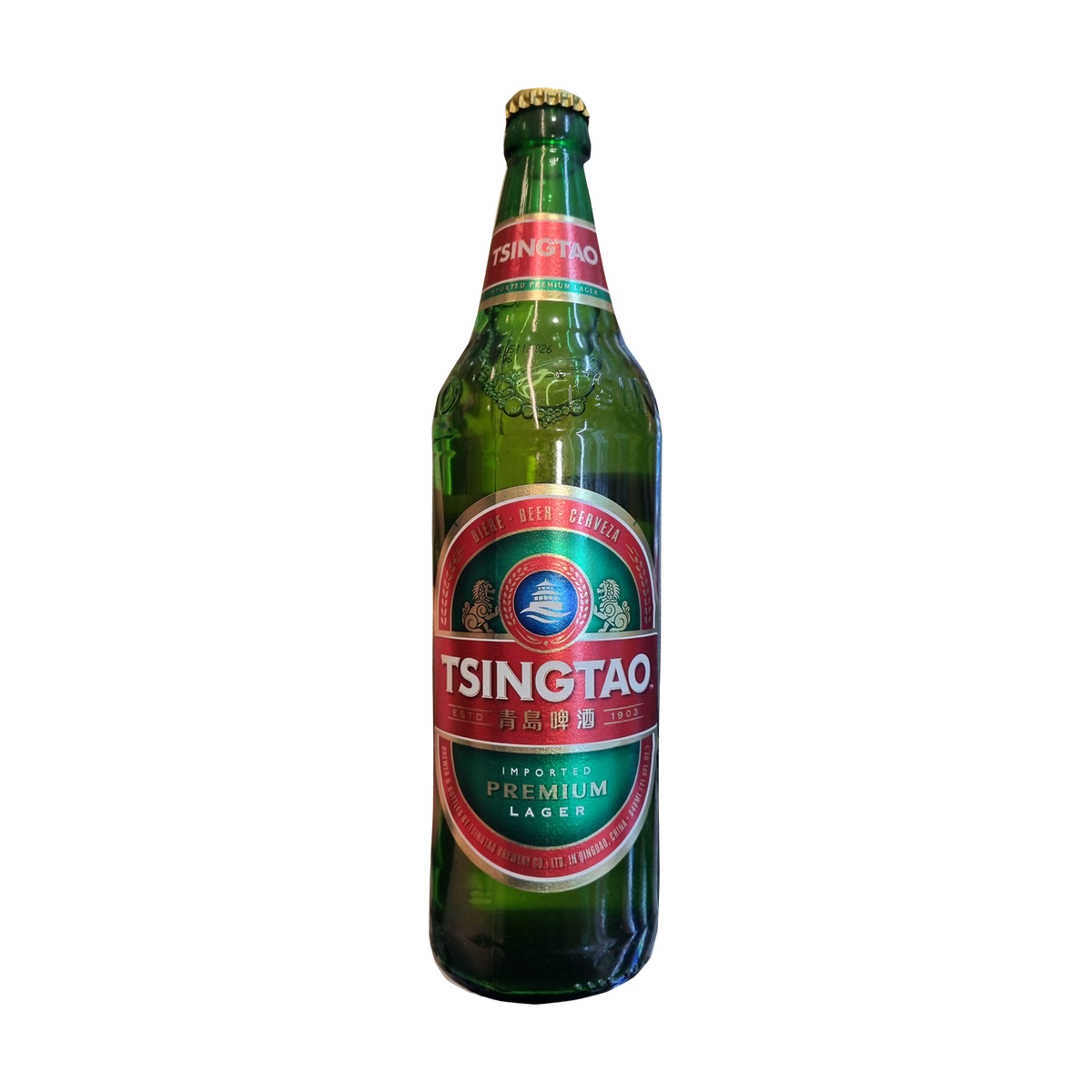 CA Tsingtao Beer Lager Bottle 칭따오 640ml