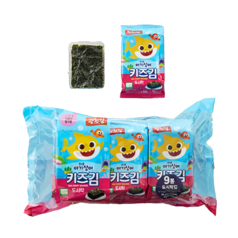 GWANGCHEON Seasoned seaweed pinkfong dosirak 아기상어 키즈김 4gx9Packs