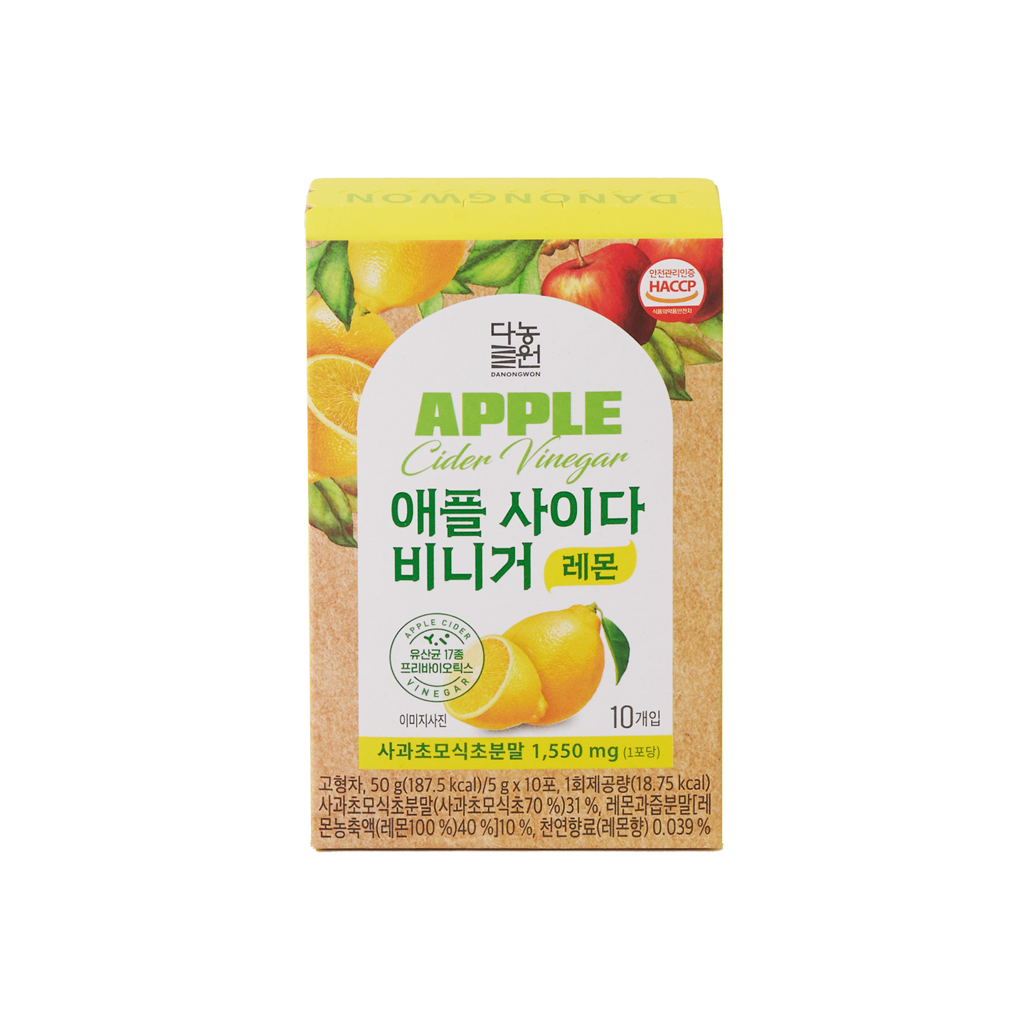 DANONGWON Apple cider vinegar lemon 애플 사이다 비니거 레몬 5g*10t