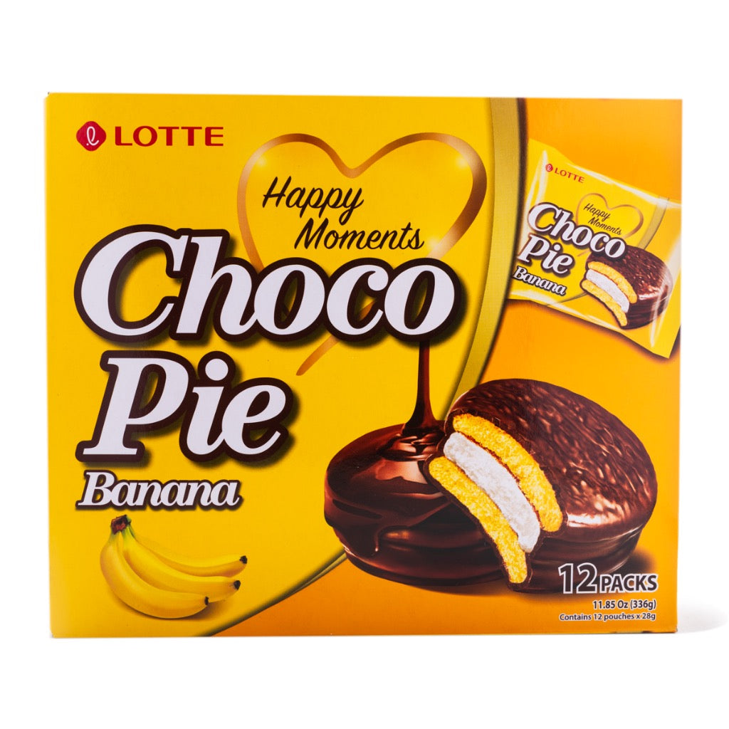 LOTTE Choco pie(Banana) 초코파이 바나나 12 Packs