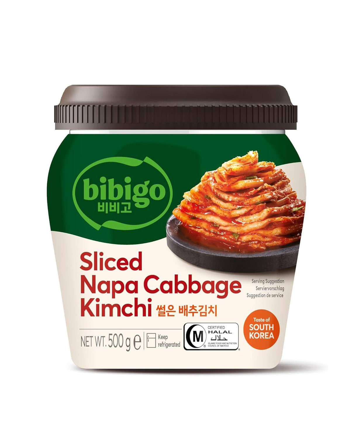 BIBIGO Sliced Napa Cabbage Kimchi 썰은배추김치(맛김치) 500g