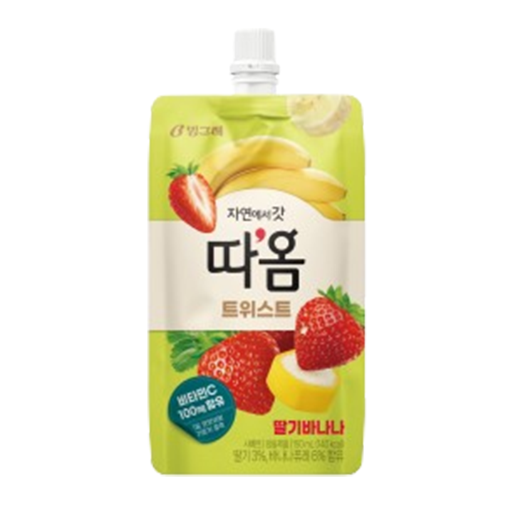 BINGGRAE Ttaom twist strawberry banana 따옴 트위스트 150ml