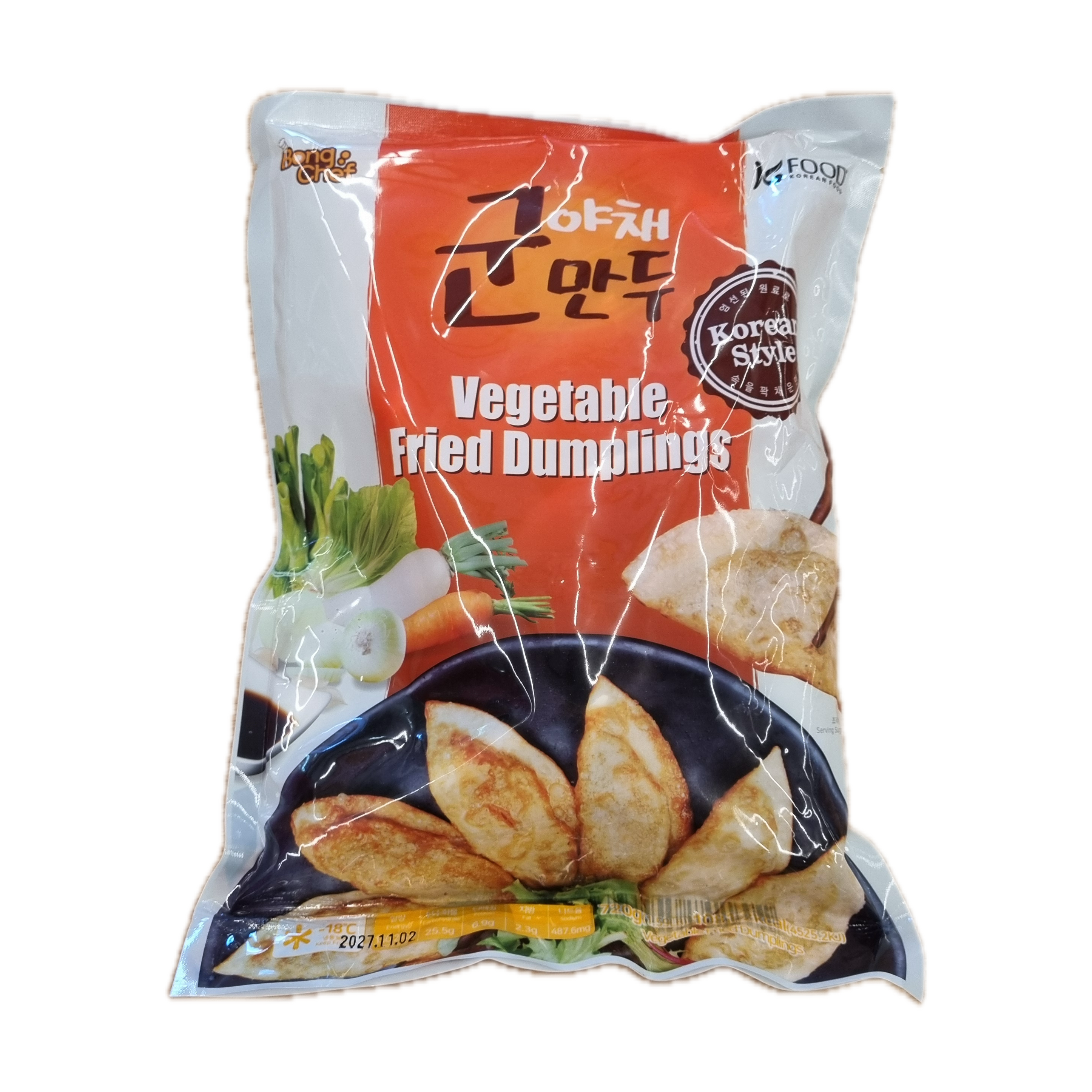 BONGCHEF Vegetable grilled dumpling 야채 군만두 반달 720g