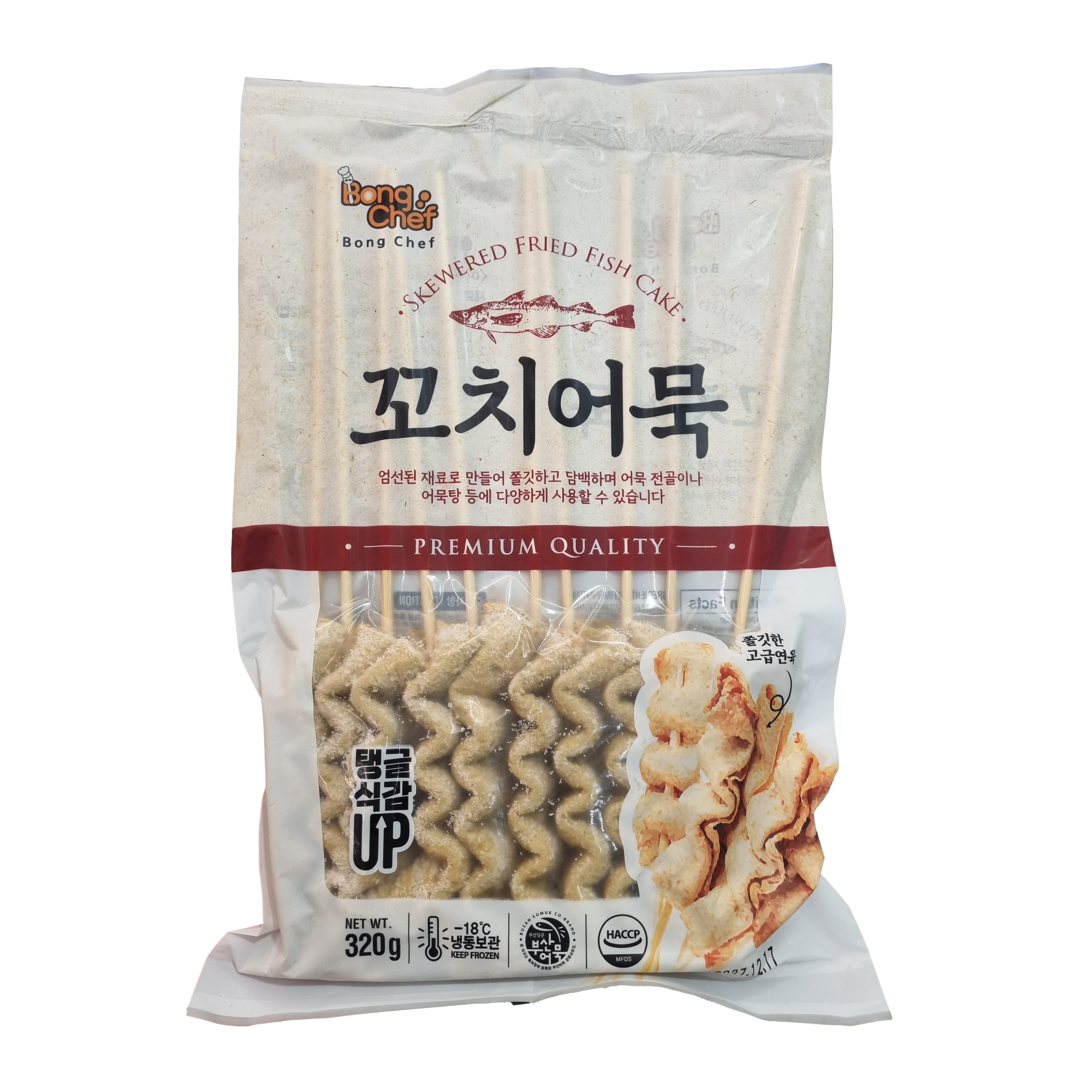 BONGCHEF Frozen skewered fish cake square 꼬치어묵 사각 320g