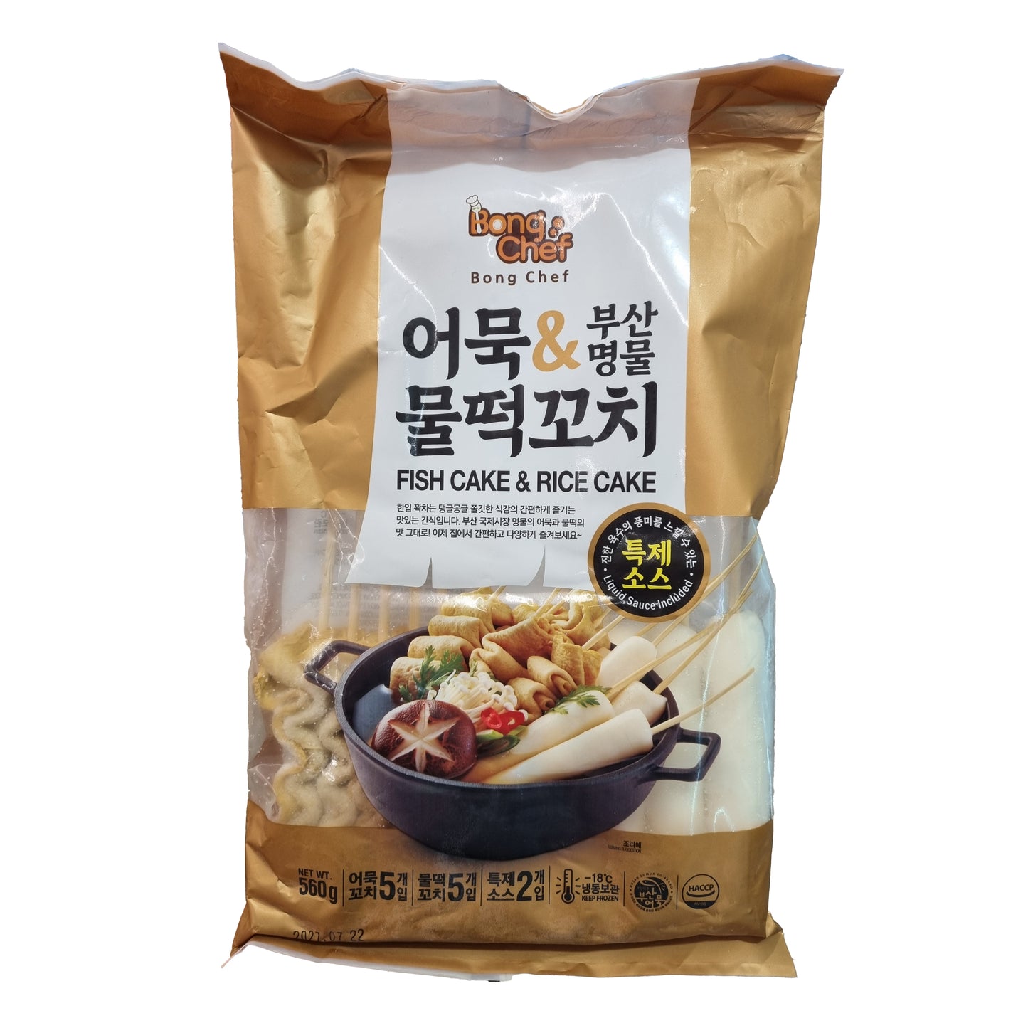 BONGCHEF Fish cake & rice cake inc sauce 물떡 & 어묵꼬치 소스포함 560g