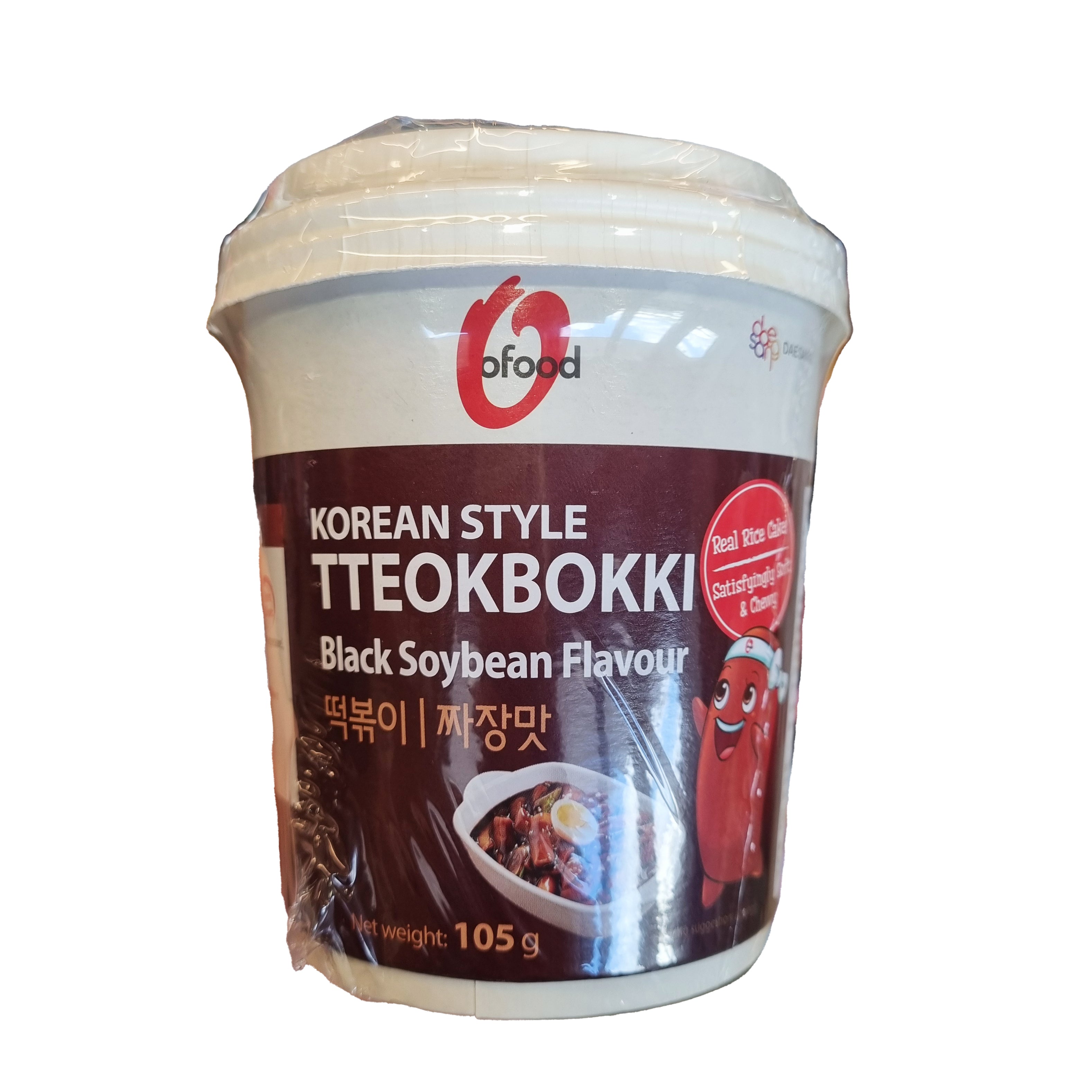 CJ O'food Tteokbokki cup black soybean 오푸드 컵 떡볶이 짜장맛 105g