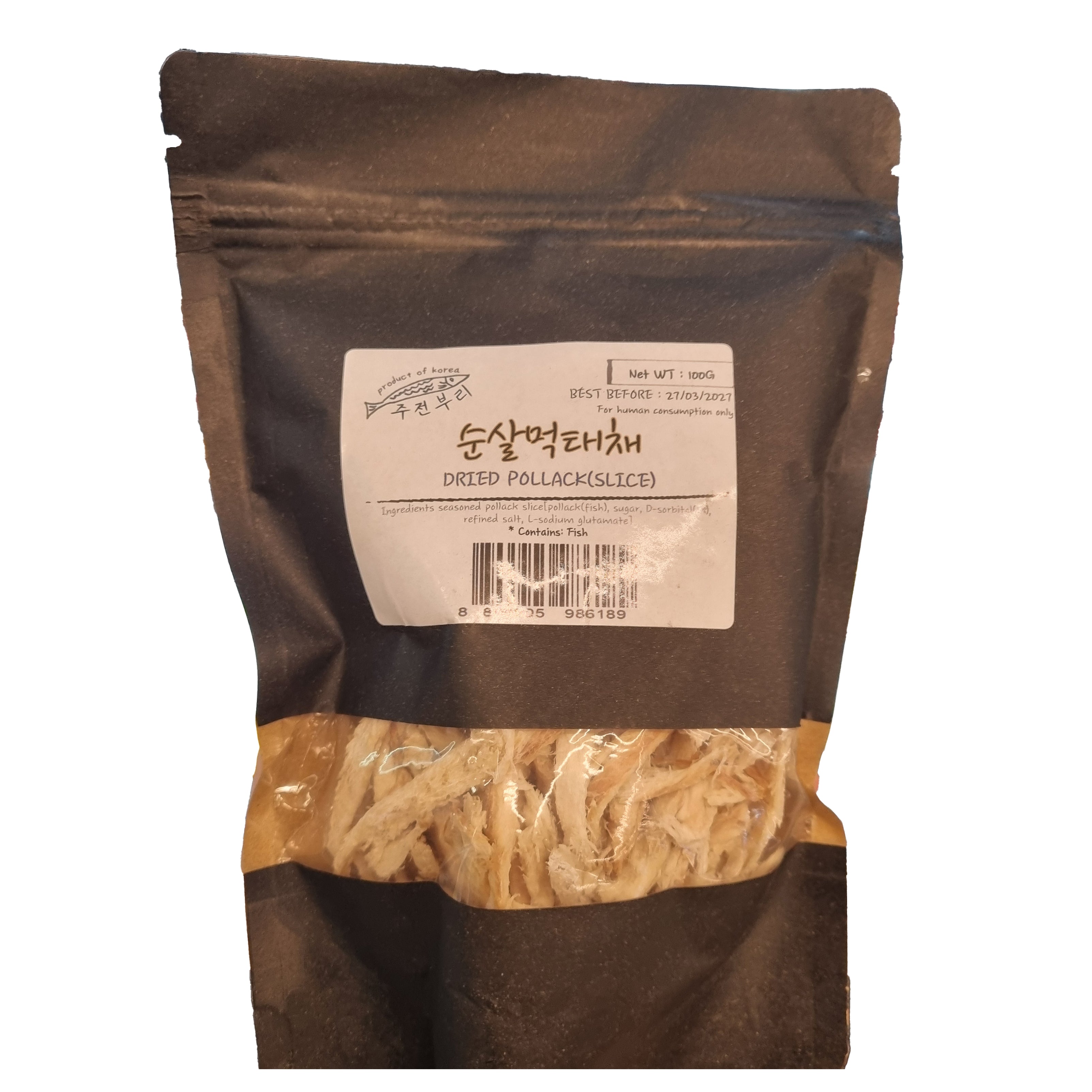 JUJEONBURI Dried pollack 순살 먹태채 냉장 100g