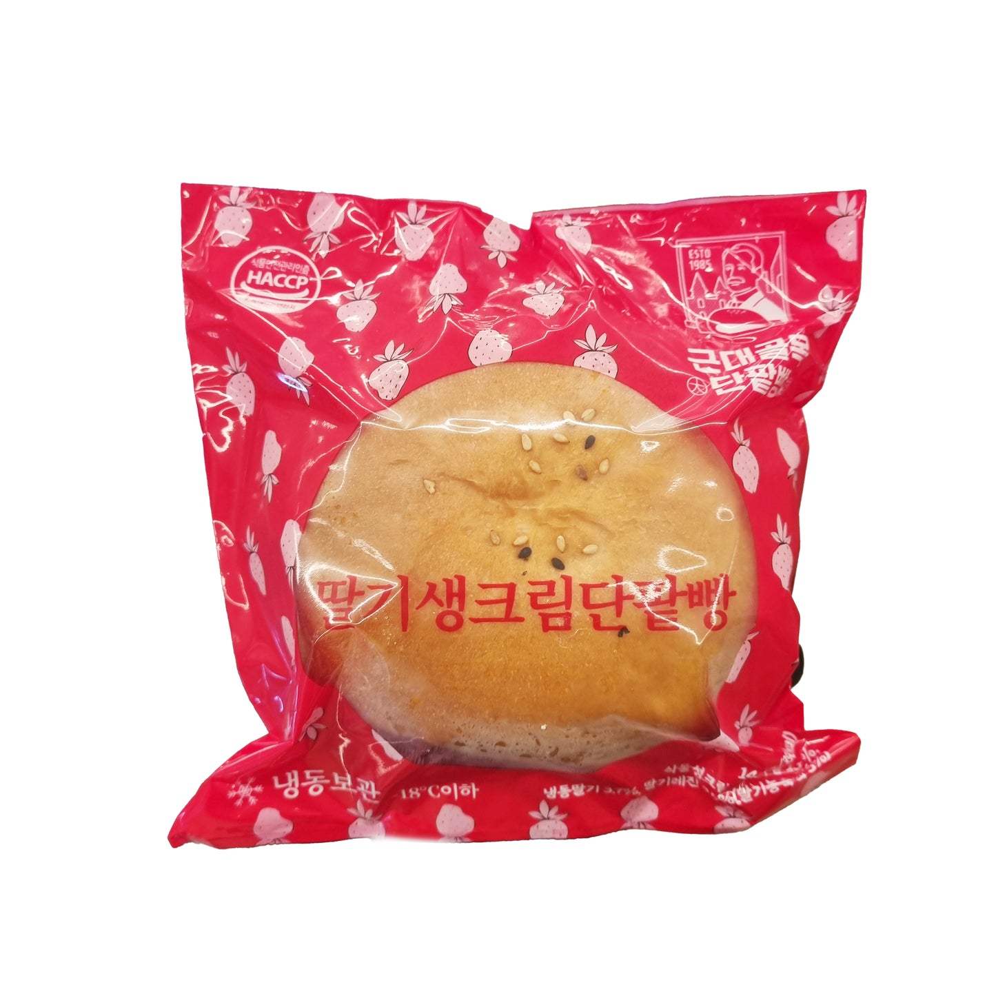 HONGDODANG Strawberry cream red bean bread 딸기 생크림 단팥빵 140g