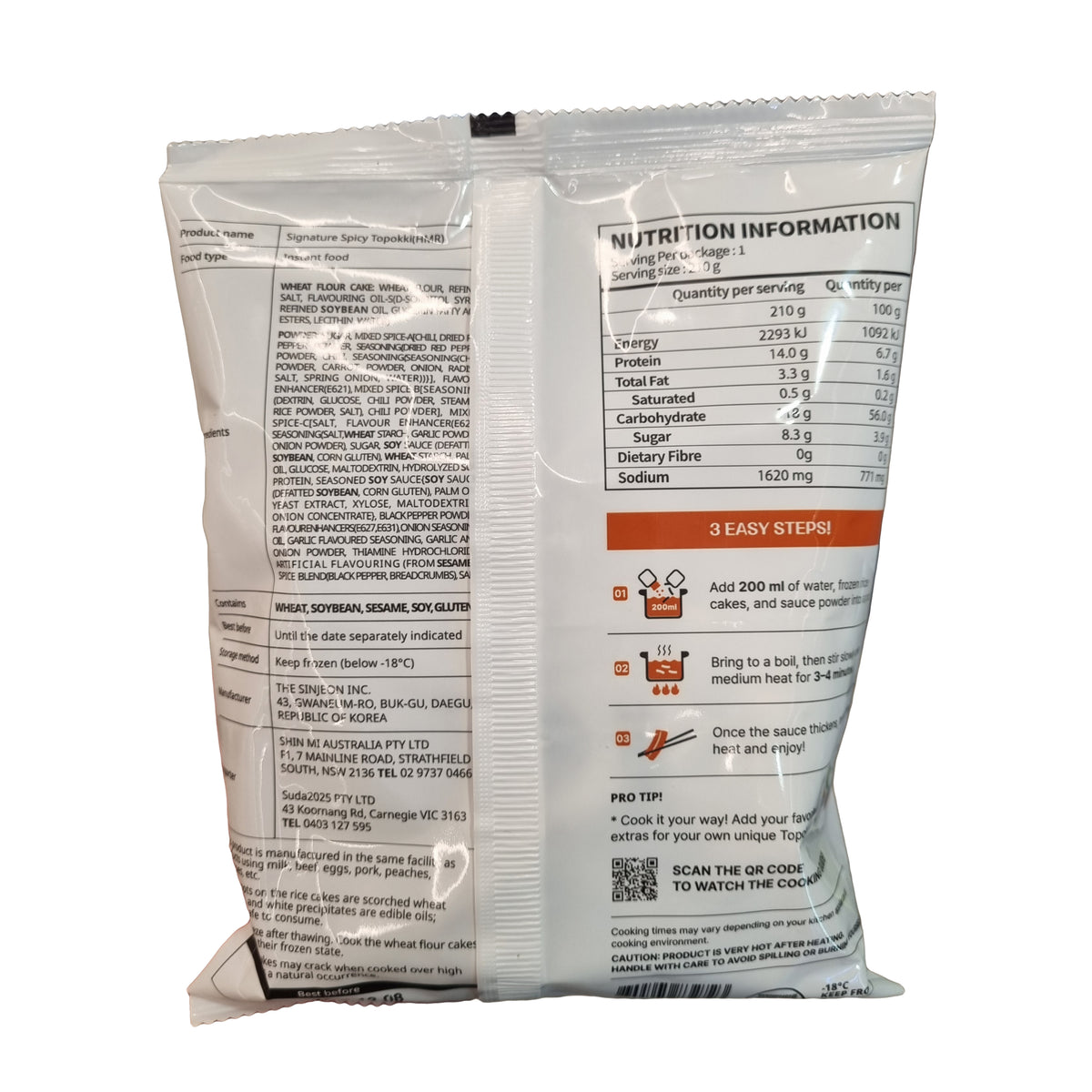 SINJEON Bts Tinytan Edition Topokki Original 신전떡볶이 BTS 오리지널 210g