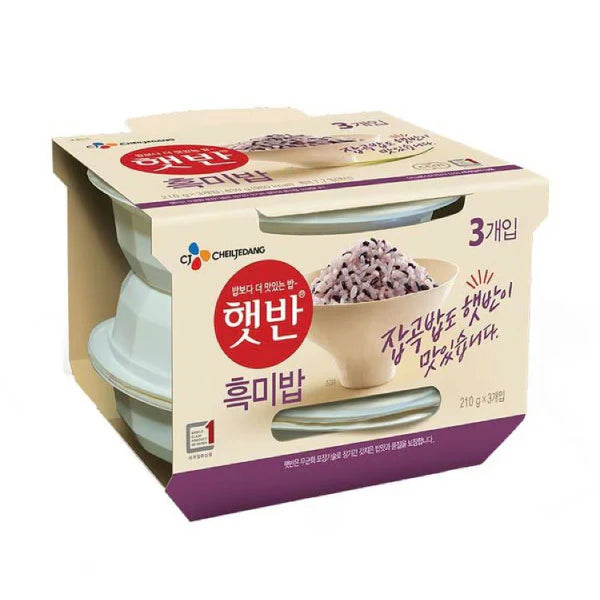 CJ Hetbahn cooked black rice Bundle 햇반 흑미밥 210g*3