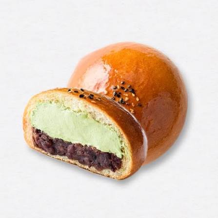 HONGDODANG Matcha cream red bean bread 녹차 생크림 단팥빵 140g